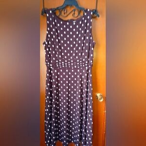 CJ Banks Polka Dot Sleeveless Dress - Brown and White sz 20W